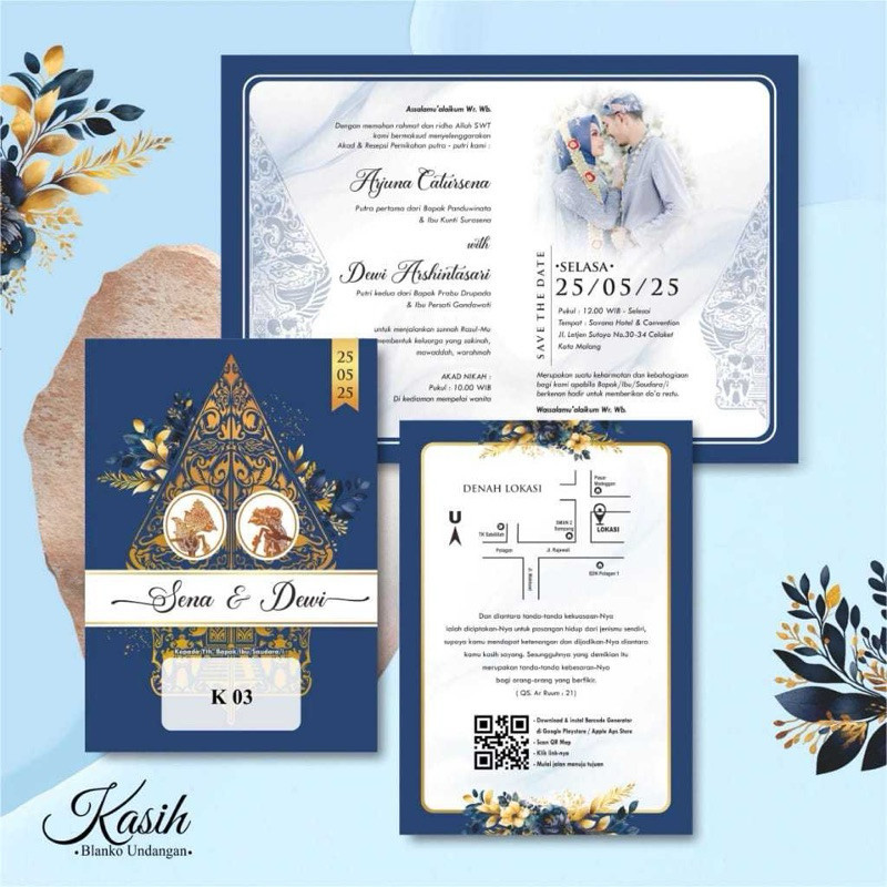 [TEMA JAWA] UNDANGAN PERNIKAHAN / UNDANGAN ORANG TUA / UNDANGAN KHITAN DESAIN ELEGANT