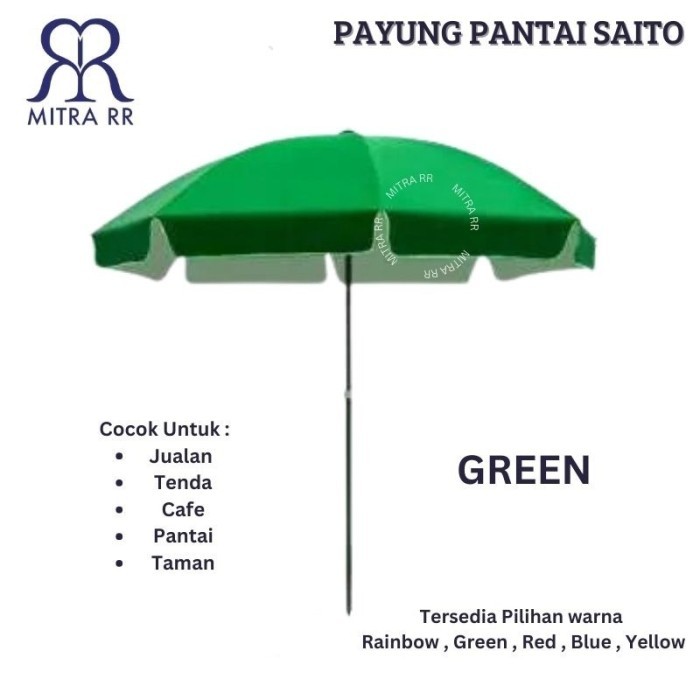 Payung Pantai Saito Polos 180 cm | Payung an Cafe Tenda Jualan Dagang Parasol - Free Packing Bubble 