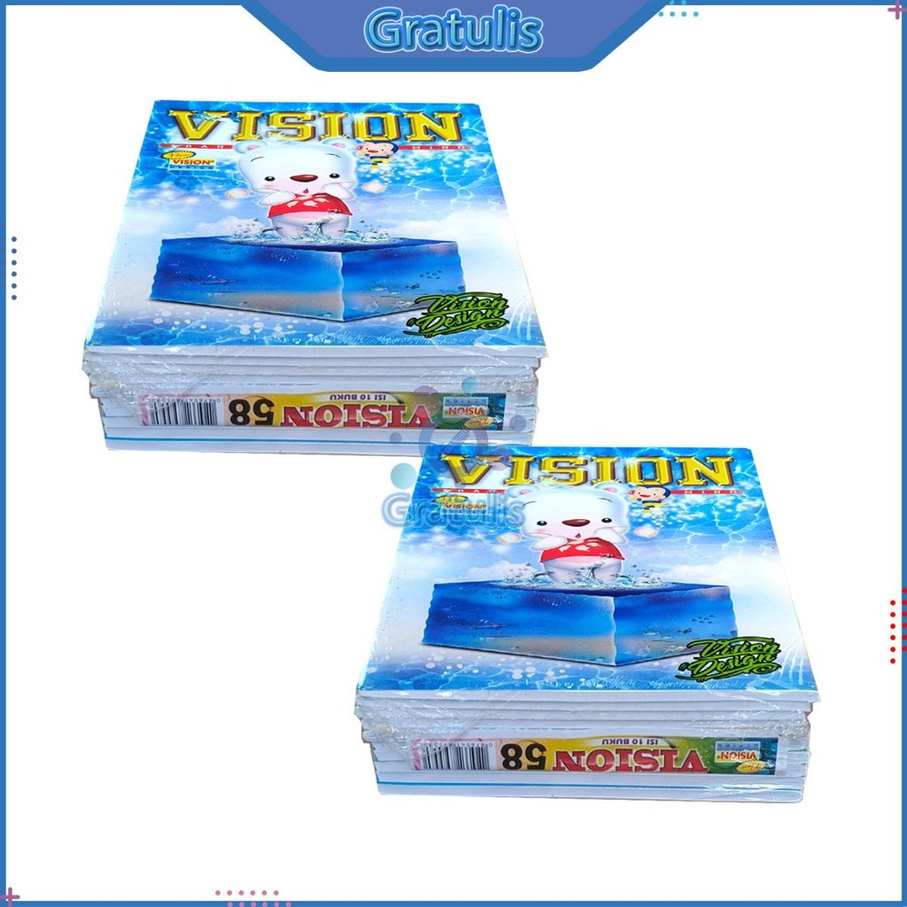 

BUKU TULIS VISION 58 LEMBAR [2 PAK/20 BUKU/ / BUKU CATATAN / BUKU TUGAS KWARTO A5 / ALAT TULIS PERLENGKAPAN SEKOLAH