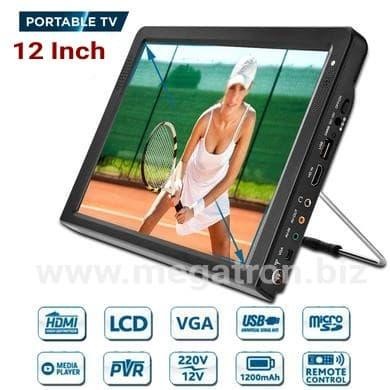 Portable TV LED 12 inch (Analog & DVB-T2) - ada HDMI / RCA / USB input