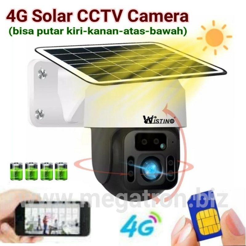 4G GSM Solar CCTV Camera (putar kiri-kanan atas-bawah) - Weatherproof