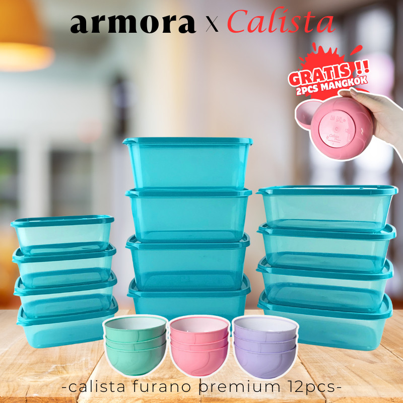[ CALISTA ] TOPLES PLASTIK CALISTA FURANO PREMIUM 14 INI 1 PCS FOOD CONTAINER KULKAS SET