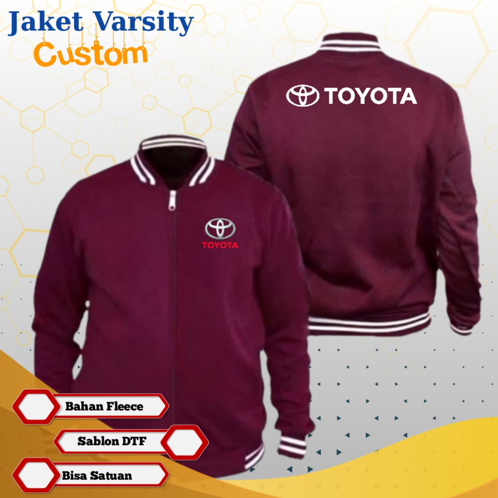 Jaket TOYOTA Jaket Varsity Custom Sablon