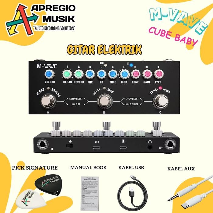 M-Vave MVAVE Cube Baby Cubebaby gitar elektrik akustik bass multi efek strip original - gitar elektr