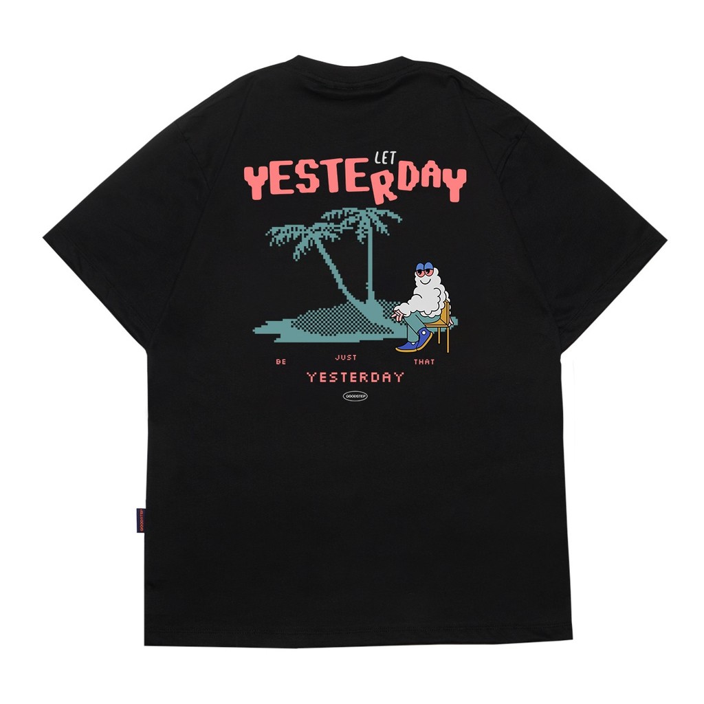 Kaos Pria Original 100% GOODSTEP Oversized Tshirt - Yesterday Black - Kaos Pria Hitam Unisex