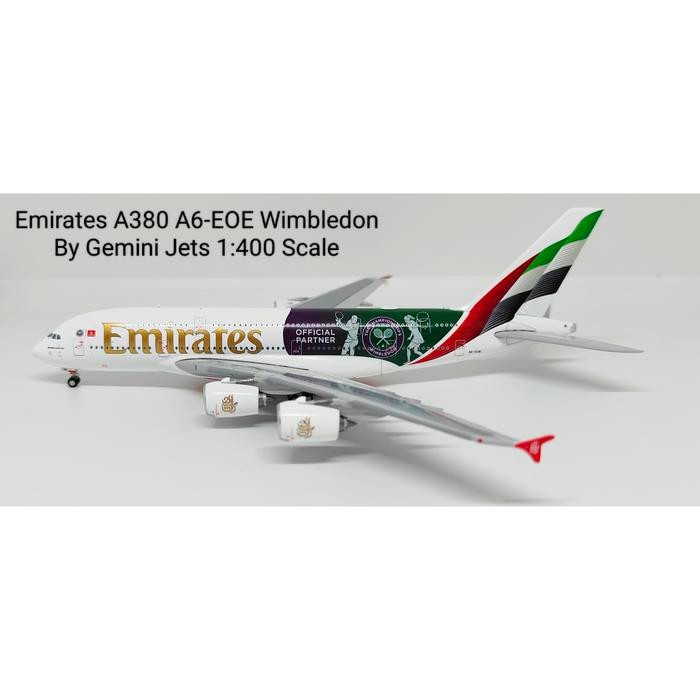 KL58 Emirates A380 A6-EOE Wimbledon By Gemini Jets 1:400 Scale