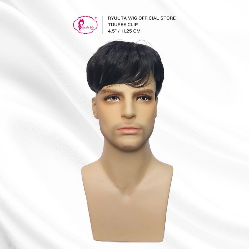 Toupee Clip Poni Penutup Botak Pendek 011474