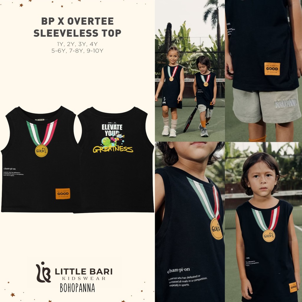 LITTLE BARI - Bohopanna - BP X OT Sleeeveless Top - Kaos Kutung  Anak Laki Laki Umur 1-6 Tahun