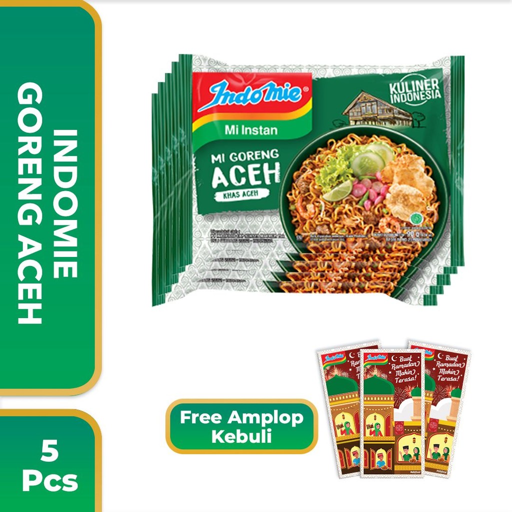 

5 Pcs - Indomie Mie Goreng Aceh Free Amplop Kebuli