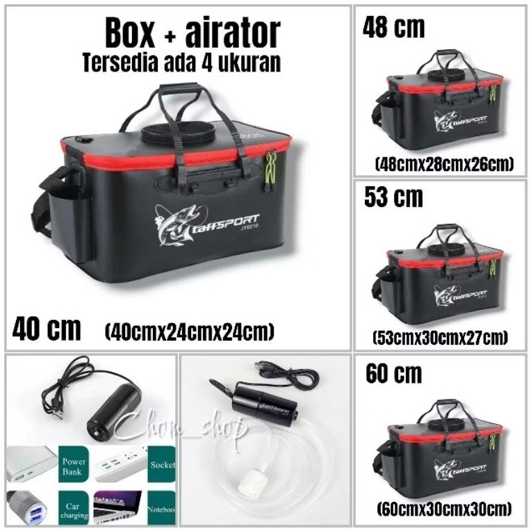 box umpan 40cm/box umpan pancing/box lipat pancing/kotak umpan udang idup/pancing