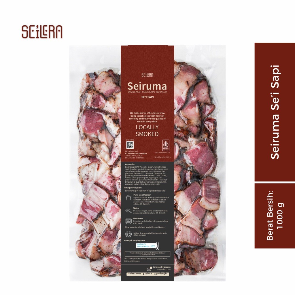 

Seiruma 1 kg - Sei Sapi / Daging Asap + Sambal Luat by Seilera