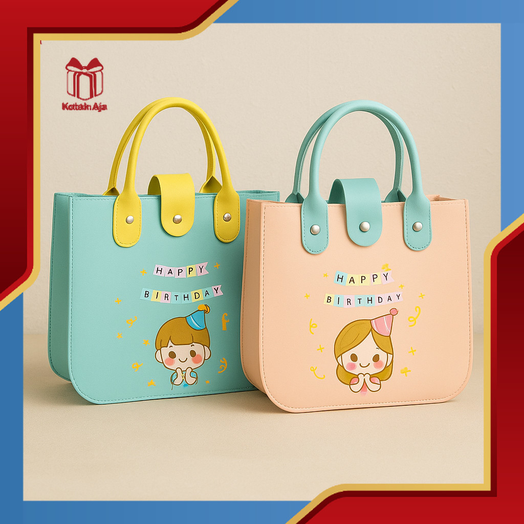 

Tote Bag Ultah Anak / Tas Souvenir Ultah Anak / Tas Kulit Ultah Anak / Souvenir Ultah Anak I AMI02