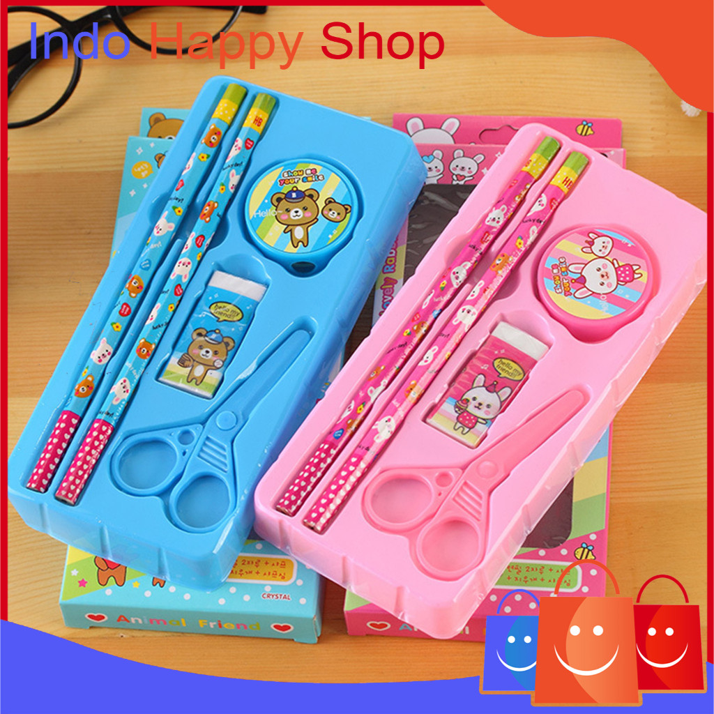 

6.6 ️ ️Alat Tulis Stationary Sekolah Set Paket Alat Tulis 5 In1 Lengkap Kado Souvenir