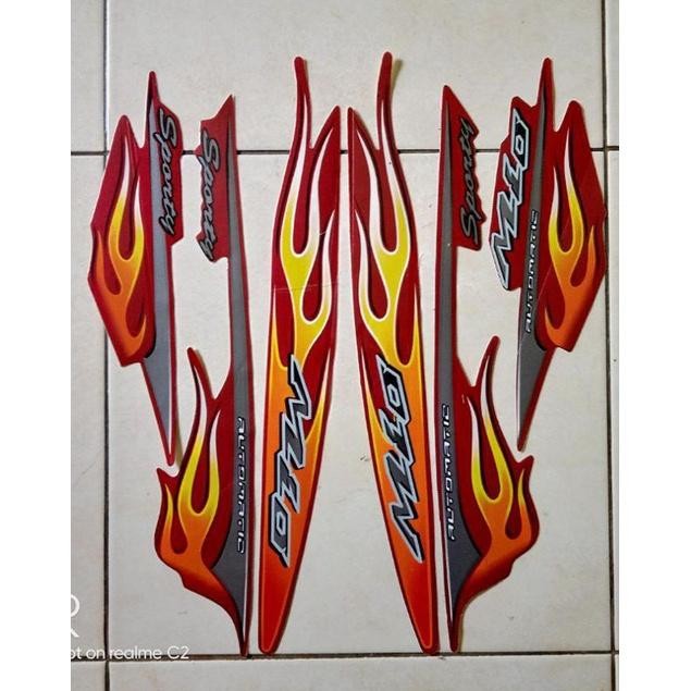 Stiker striping Motor mio sporty 2006 merah full body original