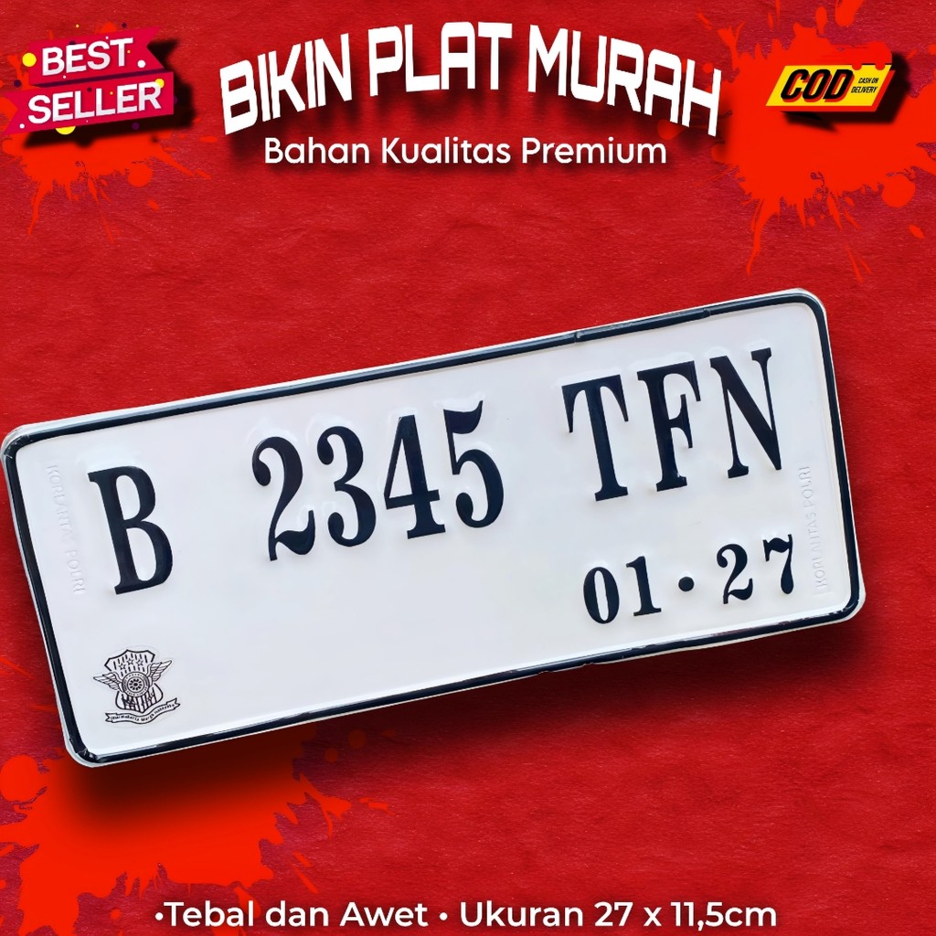 Plat Nomor Motor Variasi Ukuran Standar / Plat Nomor Motor Original Samsat Logo Asli