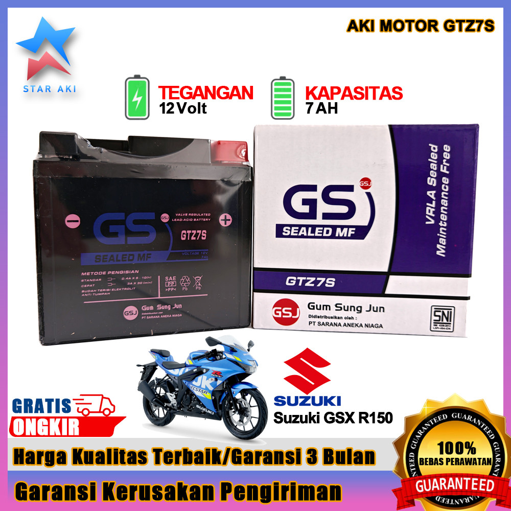 Aki Motor Suzuki GSX R 150 Aki Kering Accu Kering MF GTZ7S