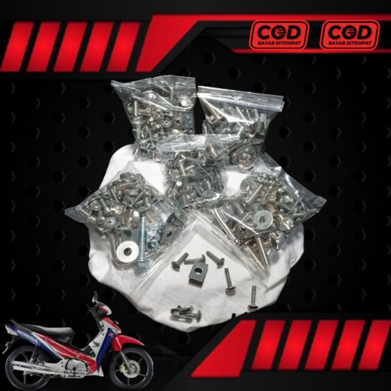 COD Baut Full Body Supra x 125 lama / Baut Fullset body halus body kasar Honda Supra x 125 old