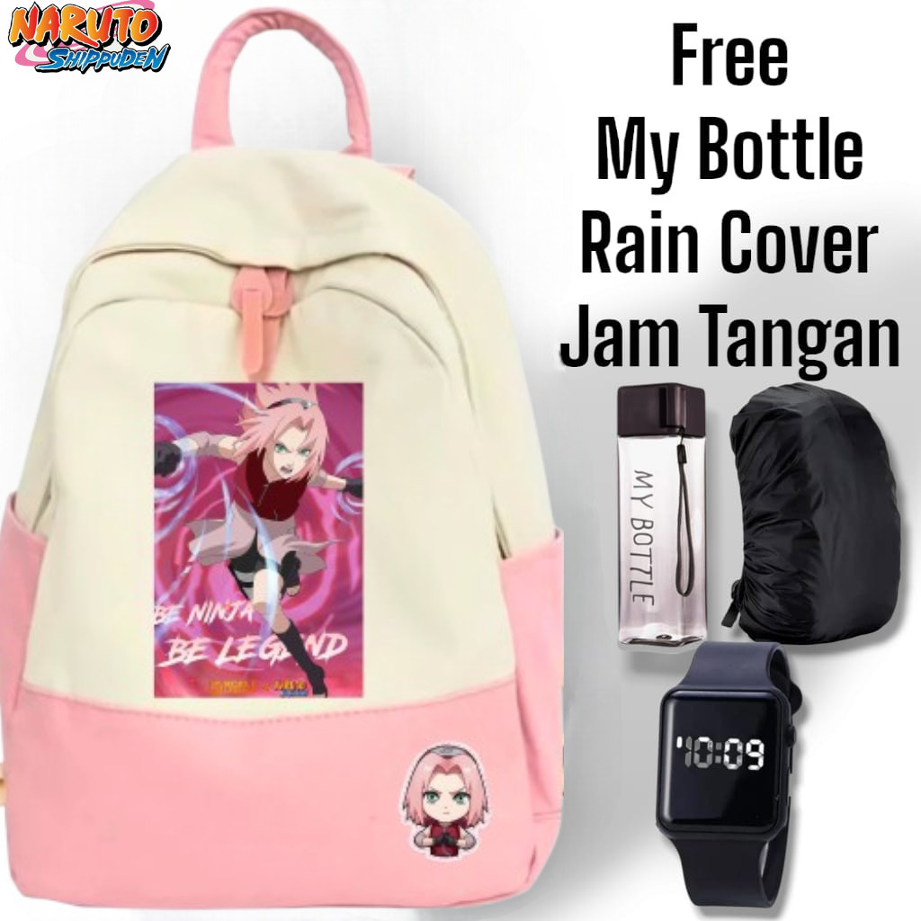 SPS - TAS RANSEL SEKOLAH ANAK SD SMP LAKI LAKI PEREMPUAN KARAKTER NARUTO SHIPPUDEN ANIME FASHION