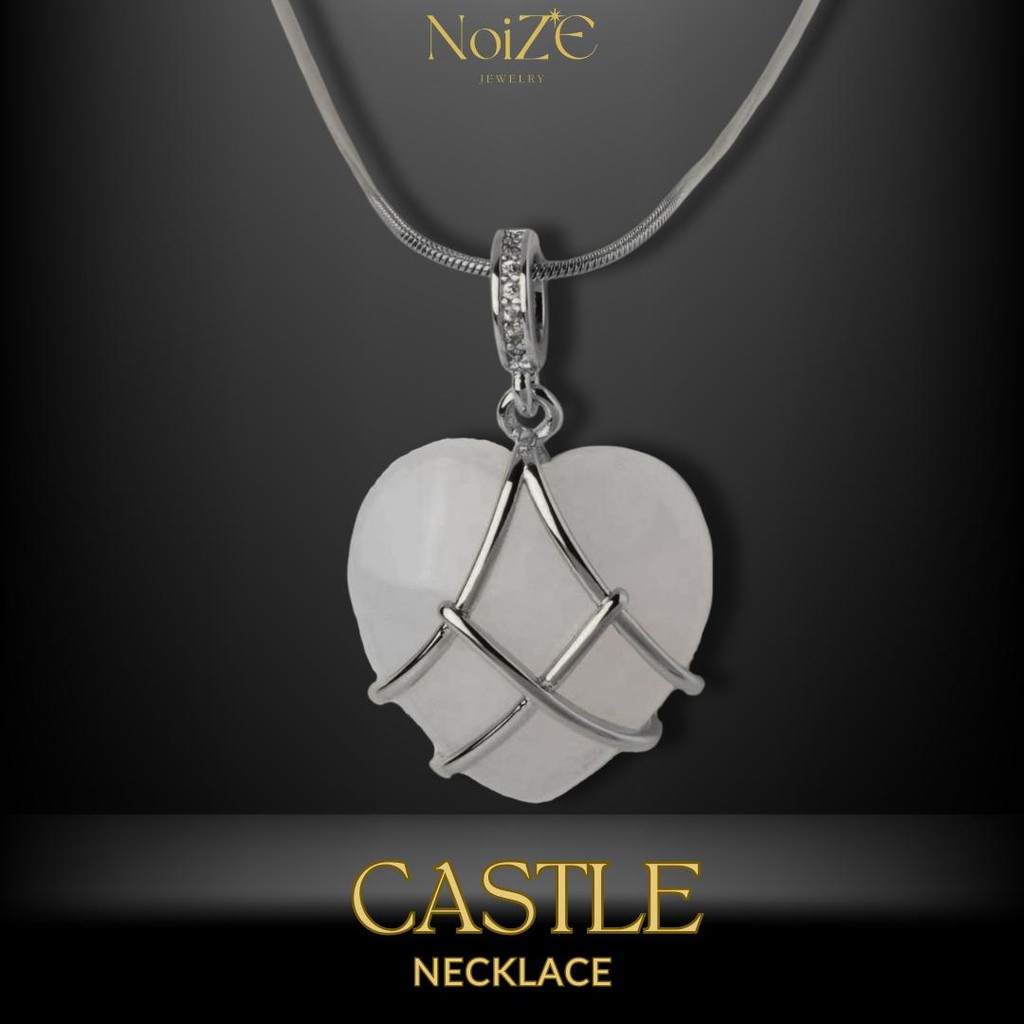 NoiZE CASTLE – Kalung Wanita Silver S925 Necklace Hati Silver Barbie Diamond