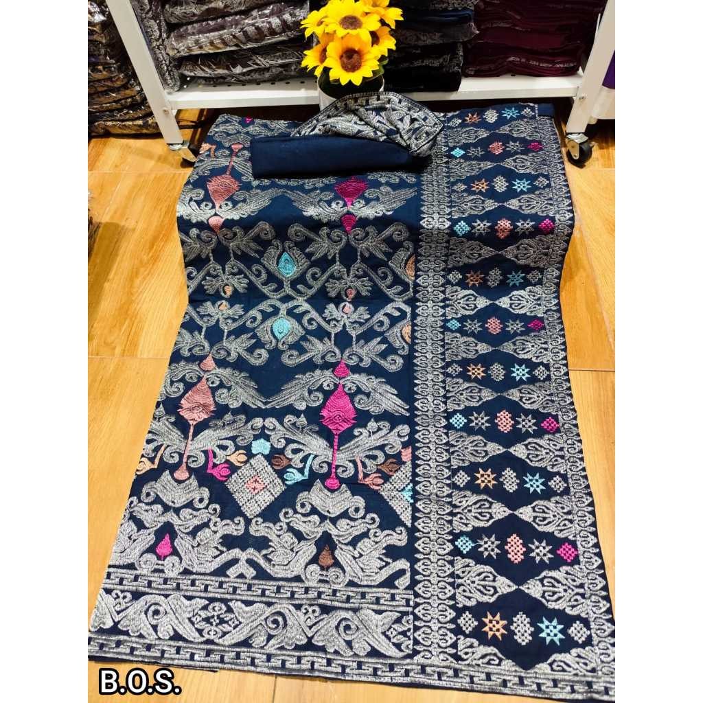 set saput udeng songket bordir silver perak cendana premium /saput udeng set pria bali