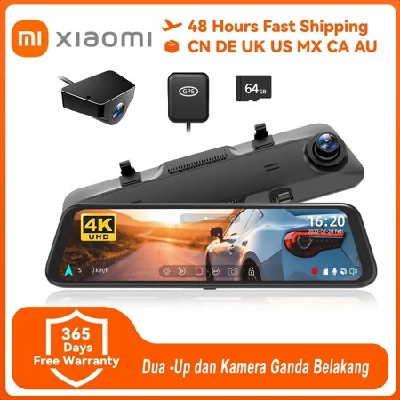 【Lokal Stok】Xiaomi Dashcam Mobil WIFI GPS 4K DVR Car Camera 10'' IPS Touch Kamera Screen Dash Cam Re