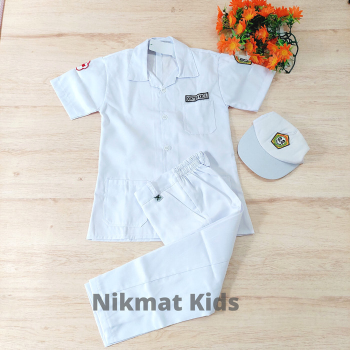 Terlaris ✨ -Baju profesi dokter kecil anak baju kostum laki laki perempuan sd tk - No.1 (3-4Tahun)