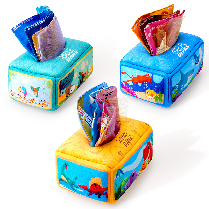 

Baby Draw Paper Towel Tearing Tissue Box Baby Puzzle Early Education Montessori Children Cloth Toys