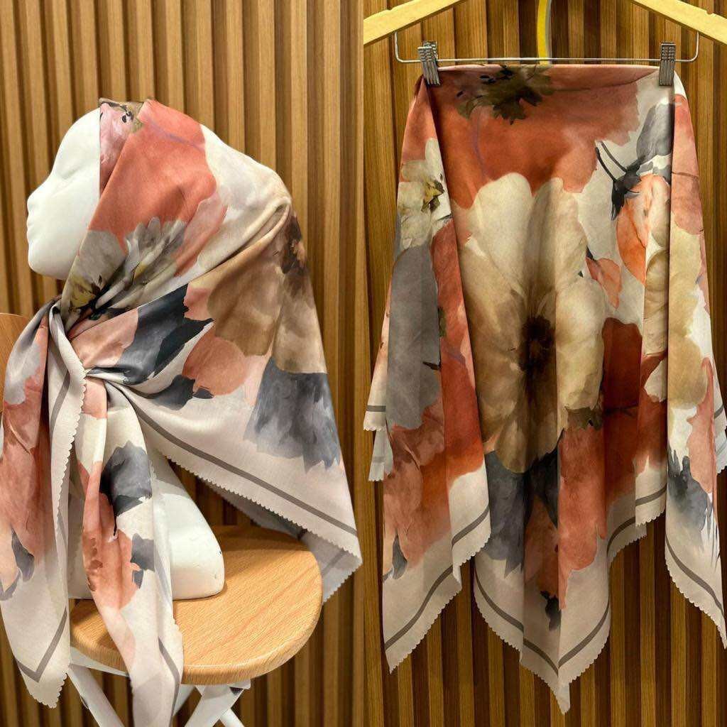 Original KERUDUNG SEGIEMPAT MOTIF BUNGA TERBARU/ HIJAB SEGI EMPAT MOTIF VOAL PREMIUM/ HIJAB JP DENAY