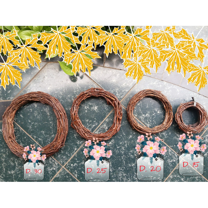 D.25 Ranting Lingkaran/Wreath Twig/Ranting Lilit Rustic/Dekor Rustic - Tipis