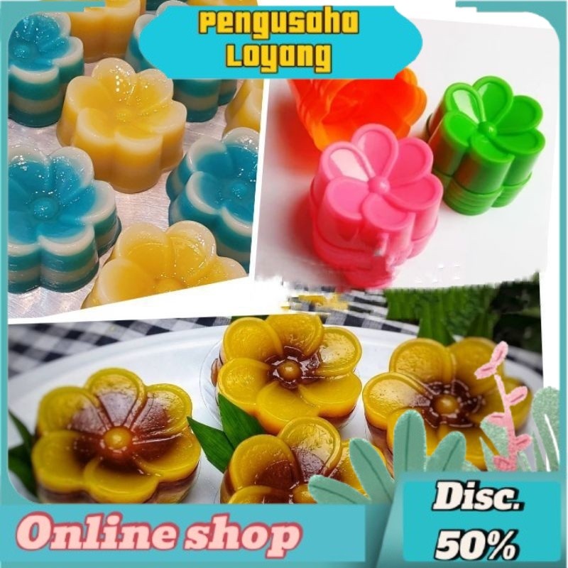 Azk- 12 Pcs Cetakan Kue Bolu Puding Lapis Bunga Jasmin Kamboja  Melati 12 pcs