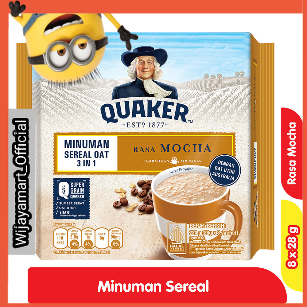 

Quaker Oats 3 in 1 Mocha Bag 8 x 28 g