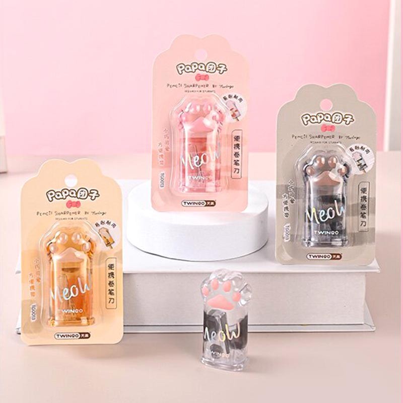 

24pcs/lot Transparent Cat Paw Pencil Sharpener Creative Hand Mechanical Cutter Knife Stationery Gift School Supplies