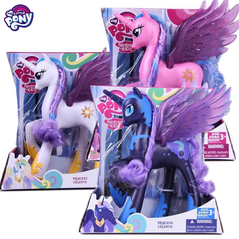 Genuine Hasbro My Little Pony Princess Luna  Celestia Action Figure Ornament Girl Cute Kawaii Birthd