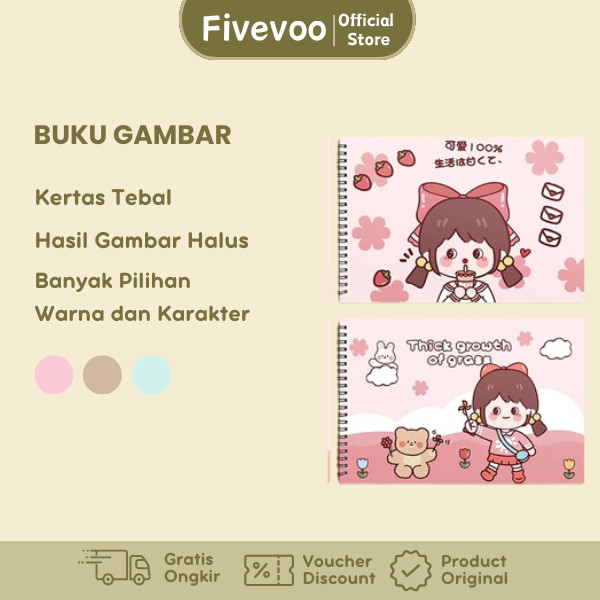 

FIVEVOO A4 Drawing Book Buku Gambar Anak / Buku Gambar Polos A4 / Drawing Book/ Buku Menggambar Anak