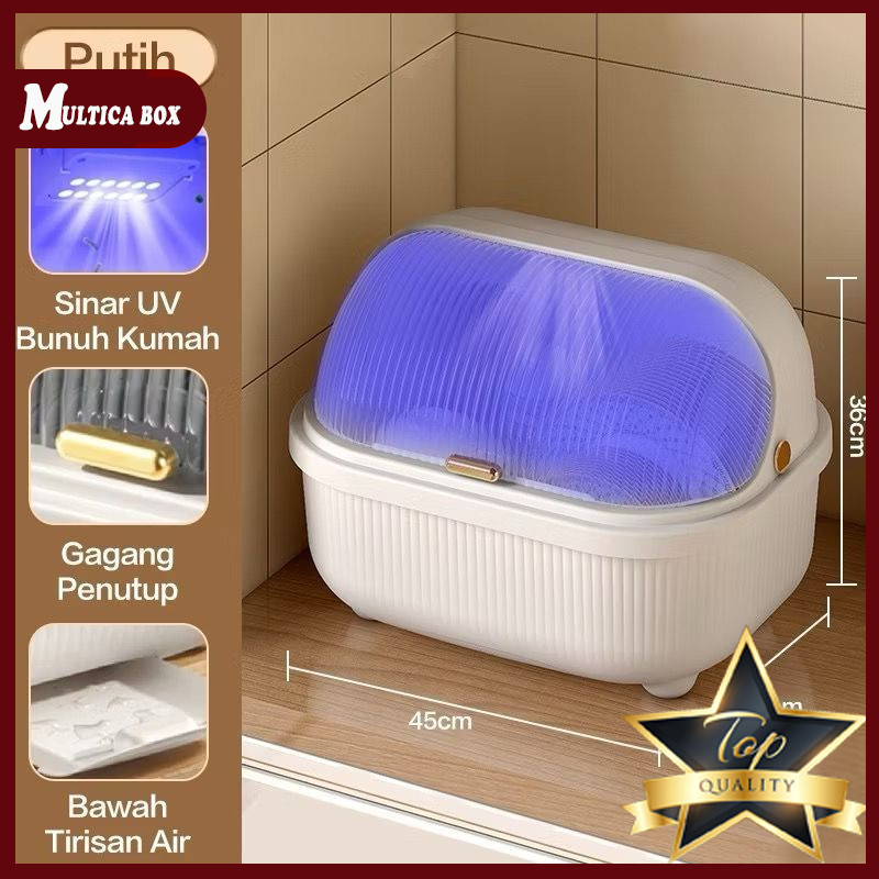 Multica Box Rak Piring Portable Rak Piring Plastik Uv Tempat Pengering Piring mangkok dan gelas