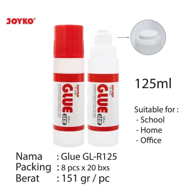 

( 1 pcs ) Glue jumbo 125ml / Lem Cair Besar GL-R125 / GLR125 Joyko
