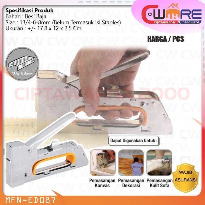 

Stapler Gun Tembak Steples Staples Cekrekan Sofa Jok Tacker - MFN CwH2