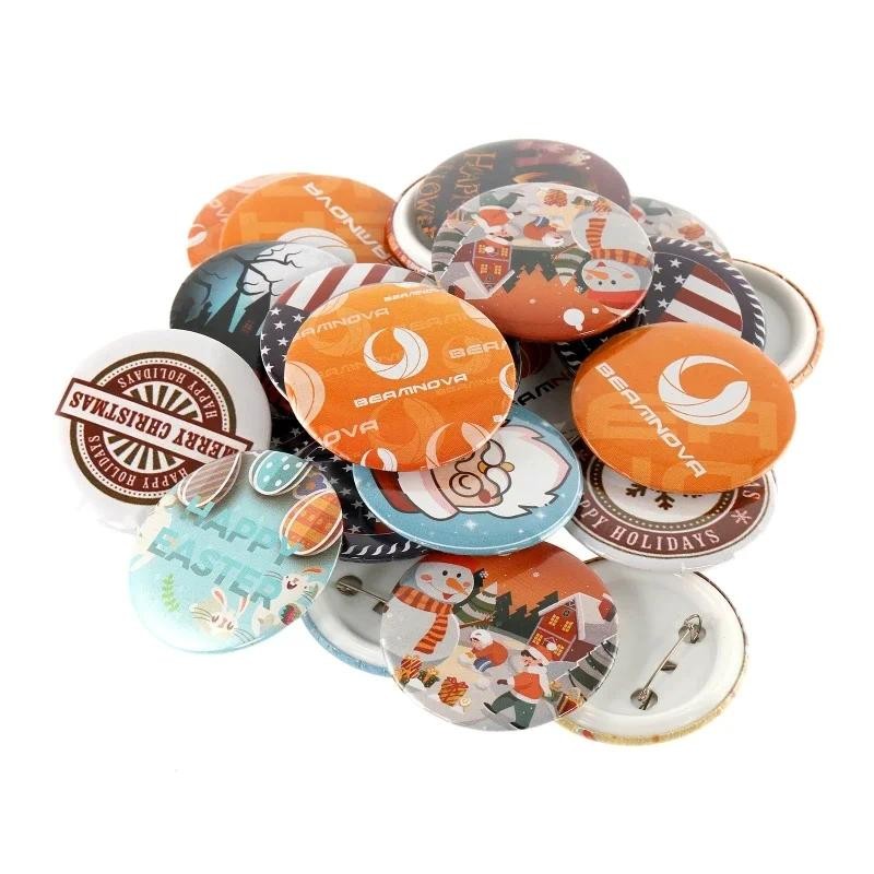 

500Pcs 32mm 37mm Button Parts for Badge Maker Machine ABS Bottom Pin Badge Maker DIY Badge Making Clip Pin Top/Bottom Cover