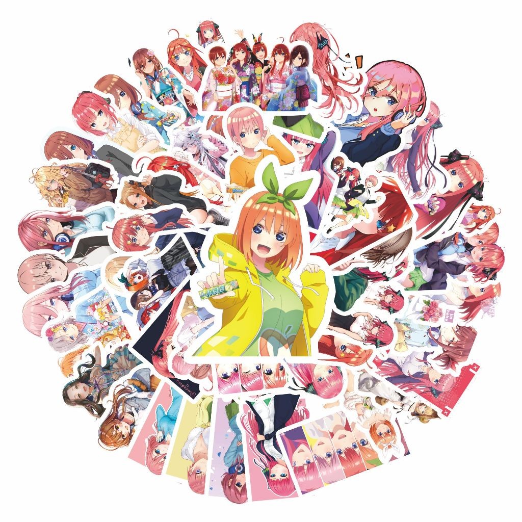 

COD 50 Pcs Stiker Pack The Quintessential Quintuplets Colorfull Keren Anti Air Untuk Dekorasi Notebook Sepeda Skateboard Handphone DIY