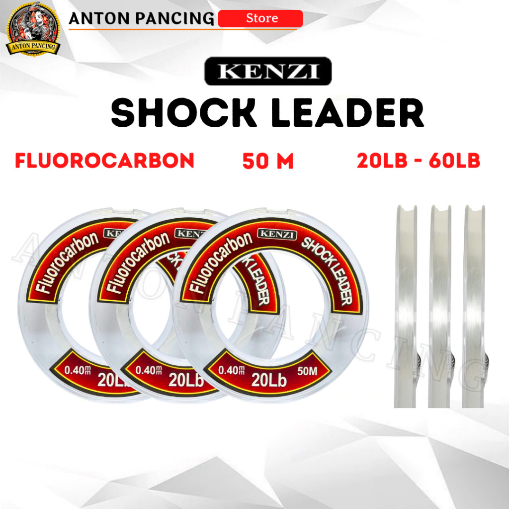 Senar Pancing Kenzi Shock Leader Flourocarbon 20 30 40 50 60 80 lb