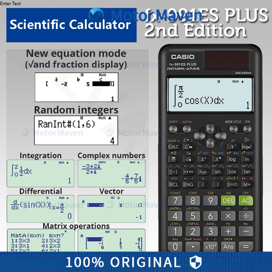

CASIO FX-991ES Plus2 - Kalkulator Sekolah/Kuliah - Scientific Kalkulator Scientific Casio ilmiah FX-991EX/991ES-Plus Calculator Scientific Casio Kalkulator Casio Scientific 417 Fungsi/Dua Sumber Tenaga Baterai Dan Tenaga Matahari/40 Konstanta Rumus