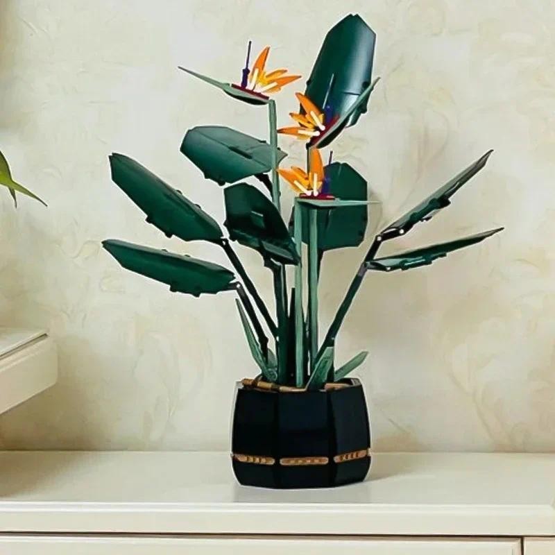 

1173pcs New 10289 Bird of Paradise Bouquet Rose Building Block Bricks Potted Illustration Birthday Christmas Gifts for Kids