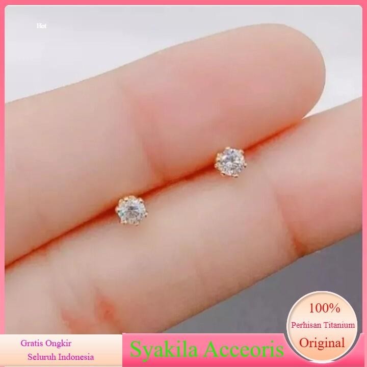 Anting Emas Tusuk Desy permata GOLD / SILVER ANTING GIWANG WANITA ANTI LUNTUR ANTI KARAT