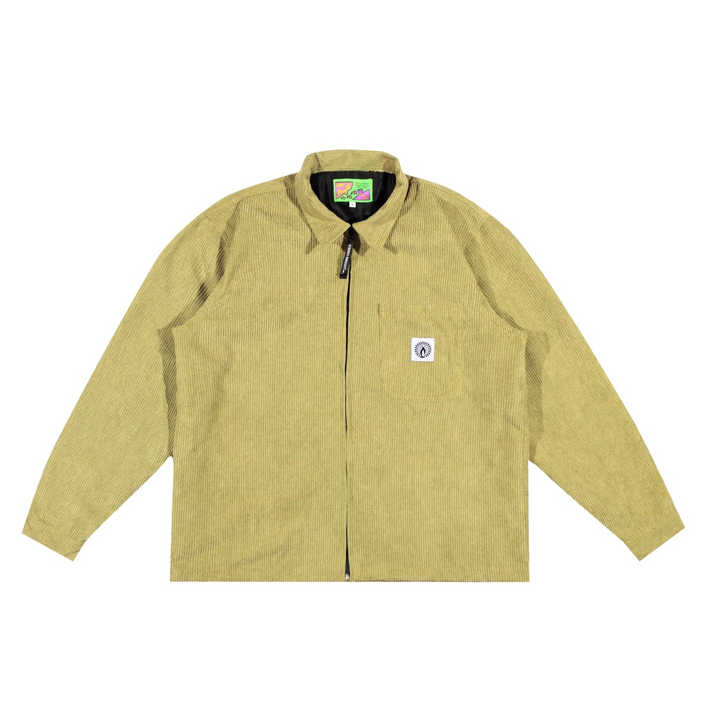 Shining Bright Light Corduroy Work Jacket - Olive