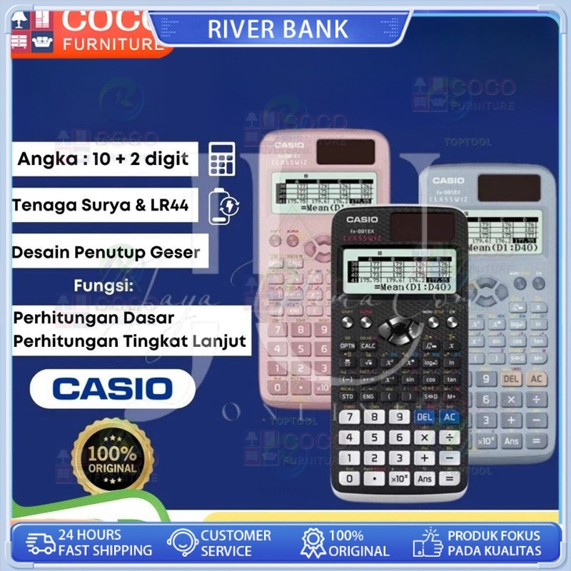 

Kalkulator Scientific Casio FX-991EX Classwiz Asli dan Bergaransi Kalkulator Scientific Casio ilmiah FX-991EX/991ES-Plus Calculator Scientific Casio Kalkulator Casio Scientific 417 Fungsi/Dua Sumber Tenaga Baterai Dan Tenaga Matahari/40 Konstanta Rumus