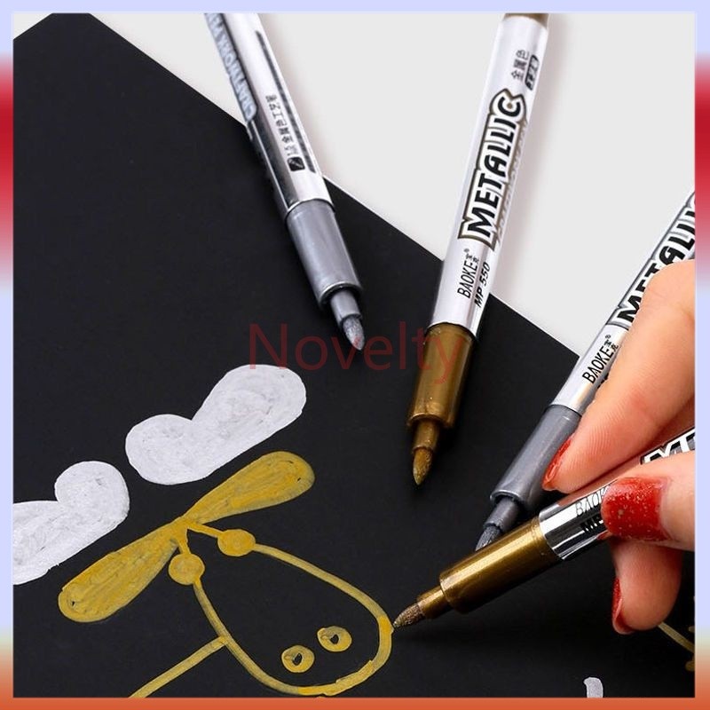 

Novelty Pena Logam Emas dan Perak Catatan Marker Pen Mobil dan Sepeda Motor Penanda Ban Spidol Permanen