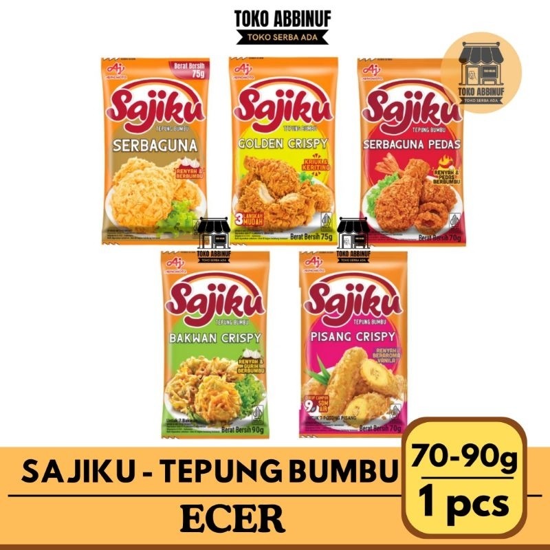 

1 PCS - SAJIKU TEPUNG BUMBU - SAJIKU TEPUNG SERBA GUNA - SERBAGUNA PEDAS - GOLDEN CRISPY - BAKWAN - PISANG CRYSPY