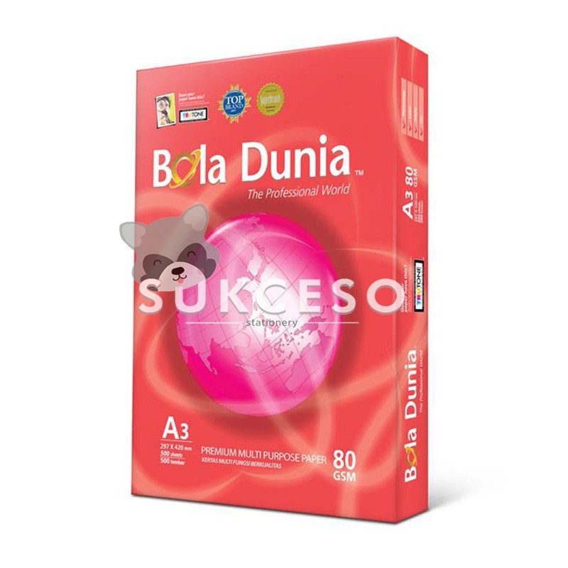 

Bola Dunia A3 80GR Kertas Print HVS/Fotocopy Berkualitas