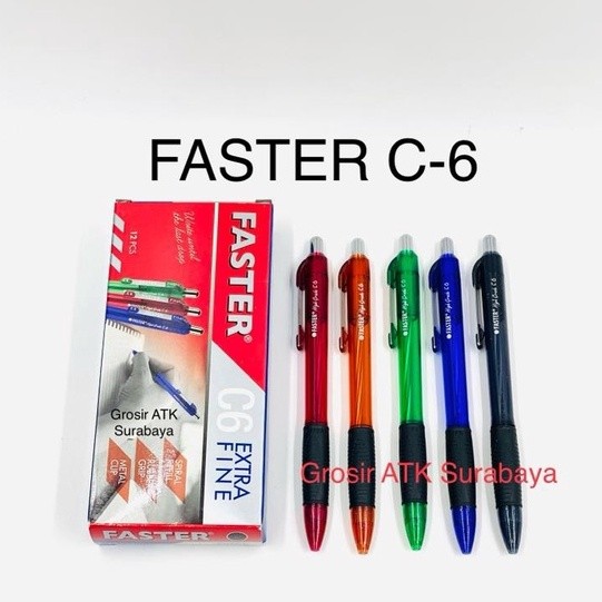 

BOLPEN FASTER C6 / Pulpen Bolpoin FASTER C-6 / C6 Extra Fine 0.7mm