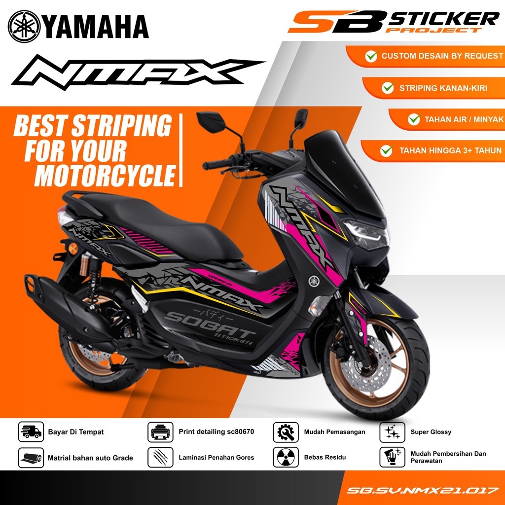 STRIPING NMAX NEW 2021 - STICKER STRIPING HOLOGRAM YAMAHA NMAX NEW 2021 RACING